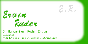 ervin ruder business card